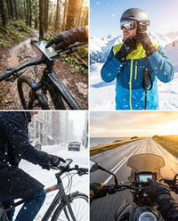 Cycling gloves use cases - cycling skiing winter commute motorcycle riding lifestyle grid