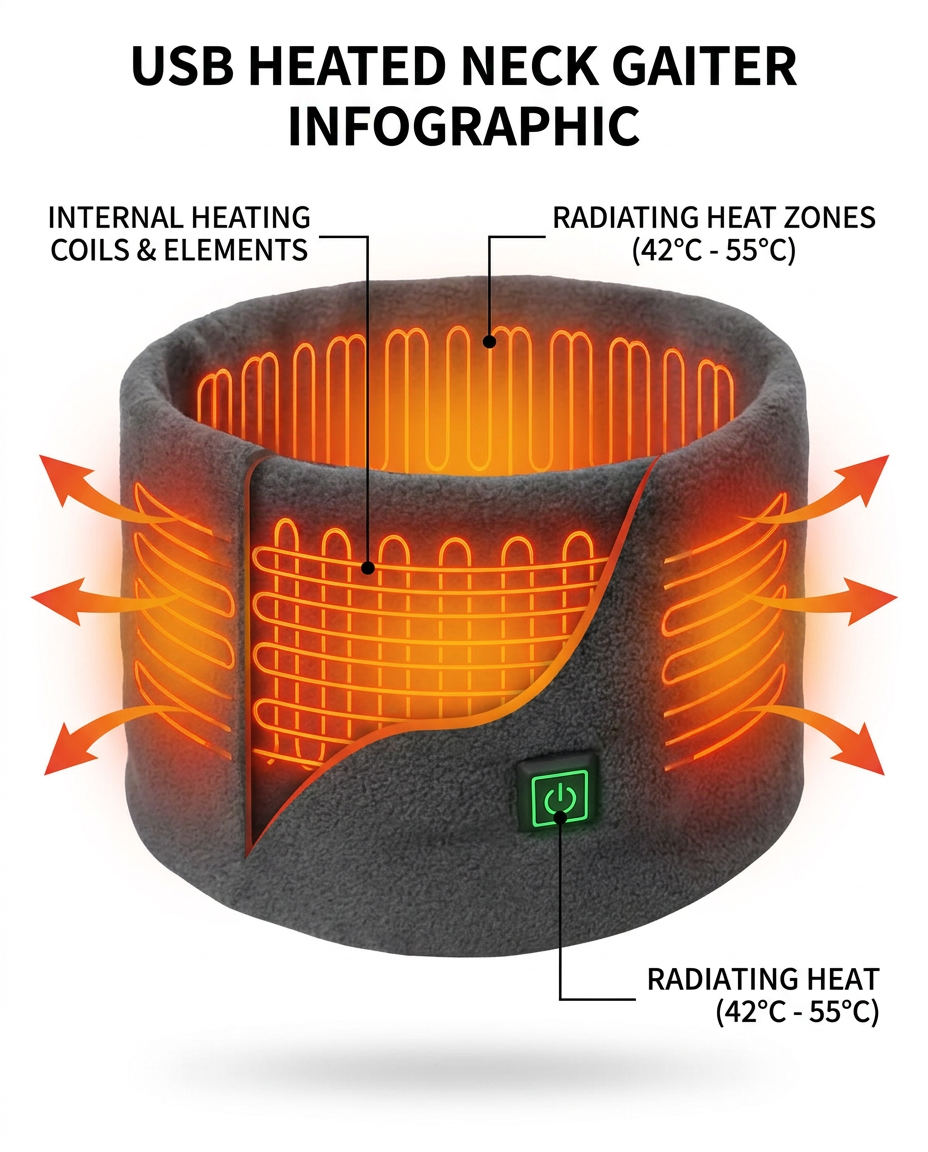 Heating element cutaway - internal coils and heat zones diagram
