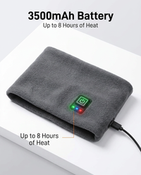 USB rechargeable 3500mAh battery - up to 8 hours of heat