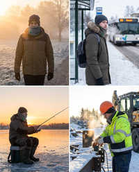 Use cases - morning walk commuting fishing outdoor work in cold weather